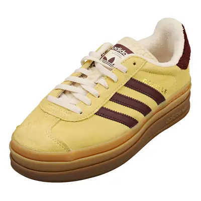 adidas Gazelle Bold Womens Fashion Trainers in Yellow Maroon - 8.5 UK