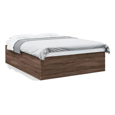 (brown oak, x cm/ cm) vidaXL Bed Frame Bedroom Bed Base Bedstead White 120x200 cm Engineered Woo