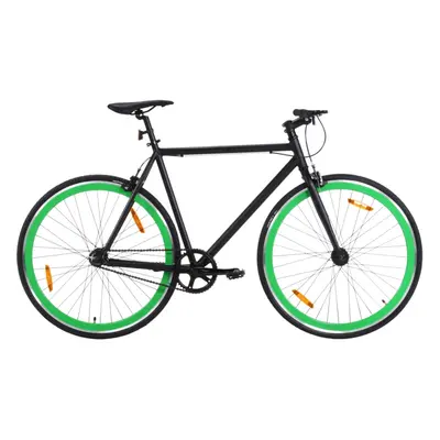 vidaXL Fixed Gear Bike Single Speed Bicycle Fixie Bike Black and Green 700c