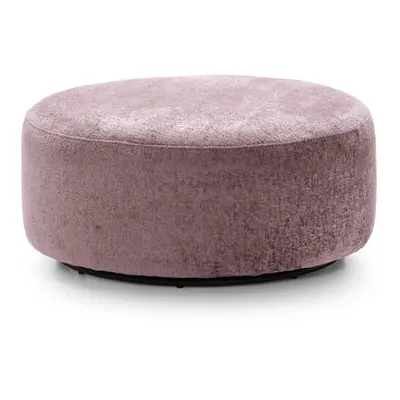 (Pink) Harriet Crushed Chenille Large Swivel Footstool