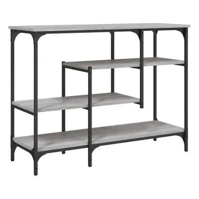 (grey sonoma) vidaXL Console Table with Shelves Accent End Table Hallway Side Sofa Table