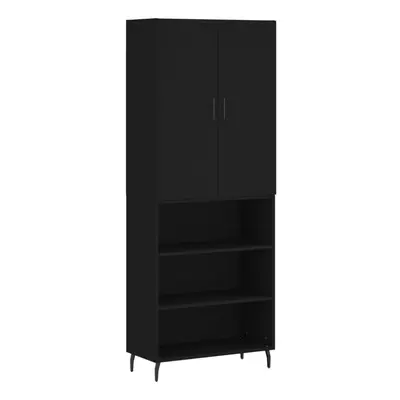 (black) vidaXL Highboard Sideboard Cabinet Storage Cabinet Cupboard Engineered Wood