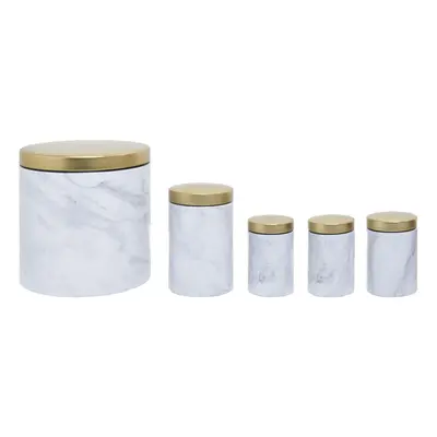 Premier Housewares 5pc White Marble Effect Storage Set