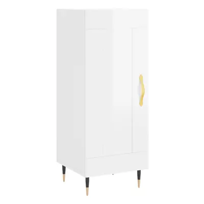 (high gloss white) vidaXL Sideboard Cabinet Storage Cabinet Cupboard Smoked Oak Engineered Wood