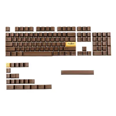 125 Keys Chocolate Keycap Set Cherry Profile PBT Sublimation Keycaps for Mechanical Keyboards