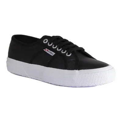 Superga Efglu Leather Lace Up 3-6.5 In Black White Size