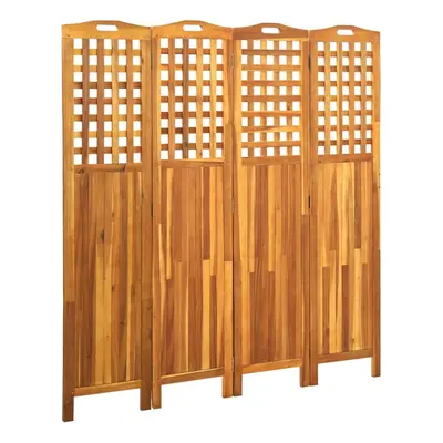 vidaXL Solid Acacia Wood 4-Panel Room Divider 161x2x170 cm Decorative Screen