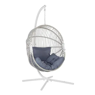 Hanging Chair with Stand ACRI PE Rattan White