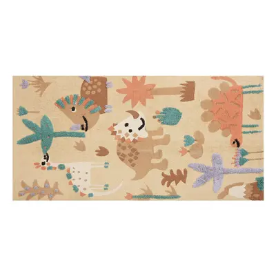 Cotton Kids Rug Animal Print x cm Multicolour STABAT