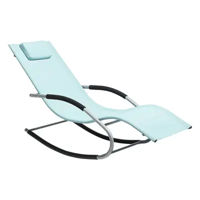 Steel Rocking Sun Lounger Mint Green CARANO