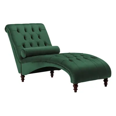 Velvet Chaise Lounge Dark Green MURET