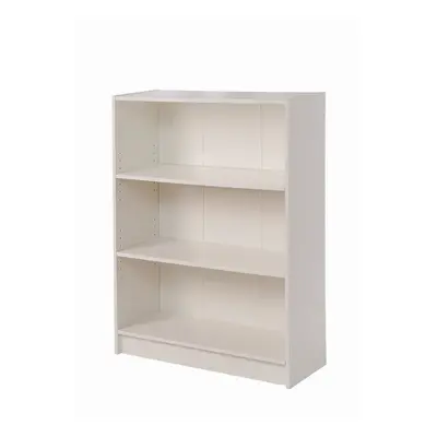 White Bookcase Tier Low Wide Shelving Storage Unit Living Room Bedroom