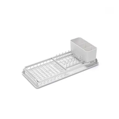 Brabantia Compact Dish Drying Rack with Draining Tray, Light Grey