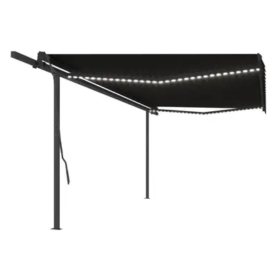 (anthracite, x 3.5 m) vidaXL Manual Retractable Awning Canopy Outdoor Awning Folding Arm with LE