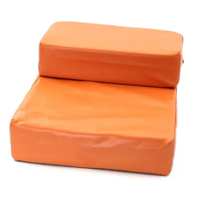 (Orange) Pet Steps Stairs Ramp Ladder Leather Cover Folding Sofa Bed