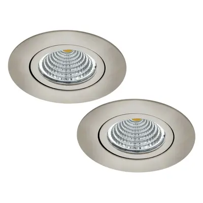 2 PACK Wall / Ceiling Recess Round Downlight Satin Nickel Spotlight 6W LED