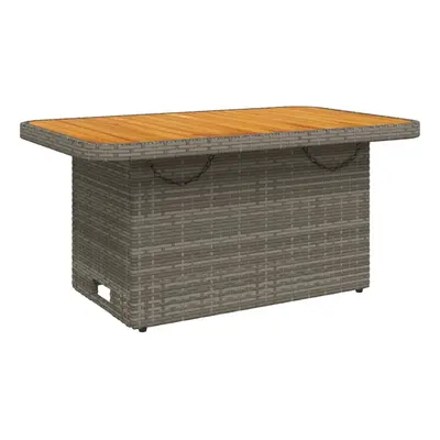 (grey, x x cm) vidaXL Garden Table Outdoor Table Dining Table Poly Rattan and Acacia Wood