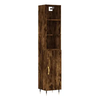 (smoked oak, door) vidaXL Highboard Sideboard Cupboard Storage Cabinet White Engineered Wood