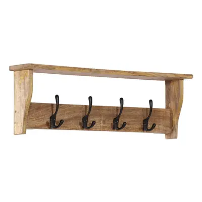 vidaXL Wall-mounted Coat Rack with Hooks Wall Coat Hook Solid Wood Mango