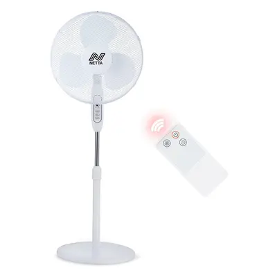 NETTA 16" Pedestal Fan with Timer and Remote Control - White