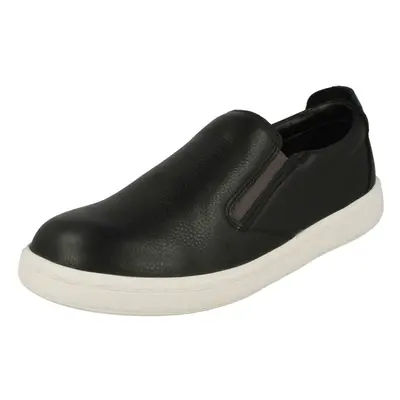 (UK 10.5 Child, Black) Boys Clarks Slip On Shoes Street Verve K - G Fit