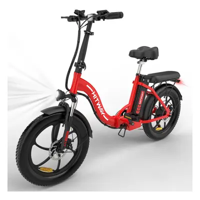 (Red) HITWAY Fat Tire Ebikes 35-90KM Gears SHIMANO