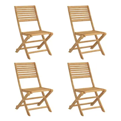 vidaXL Folding Garden Chairs Outdoor Dining Chair pcs Solid Wood Acacia