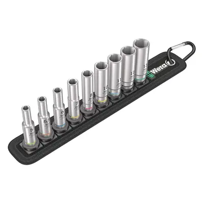 Wera Belt A Deep Socket Set, 1/4" Drive, 9PC