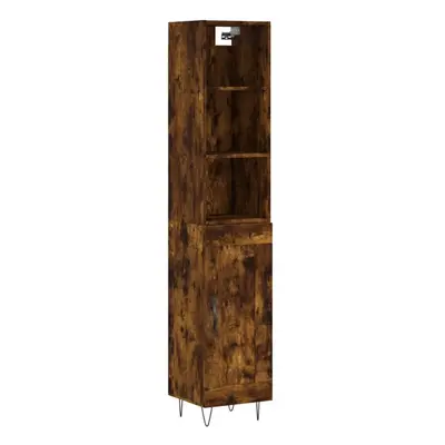 (smoked oak, wood door) vidaXL Highboard Sideboard Cupboard Side Cabinet Concrete Grey Engineere