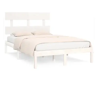 vidaXL Solid Wood Bed Frame White 160x200 cm Bedroom Wooden Bedstead Bed Base