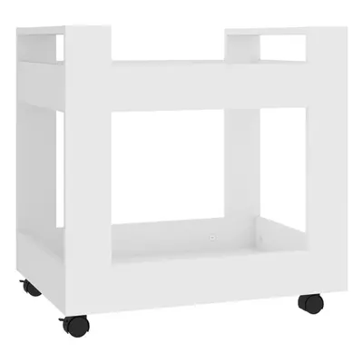 (White) vidaXL Desk Trolley Engineered Wood Under Desk Storage Trolley Multi Colours