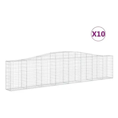 (400 x x 80/100 cm/10 pcs) vidaXL Arched Gabion Basket Stone Basket Gabion Retaining Wall Galvan