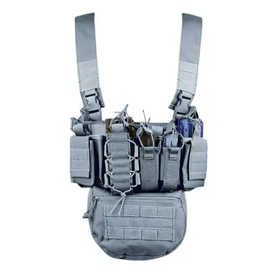 (Grey) Running Exercise Weight Vest Multifunctional Outdoor Field CS Army Fan with Bag