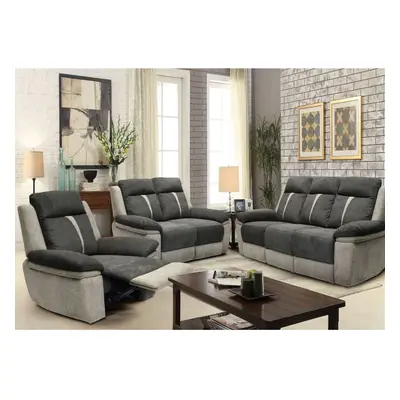 (Full Set- Seater Sofa, Seater Sofa And Chair) Fabric Manual Recliner Seater Sofa, Seater Sofa, 