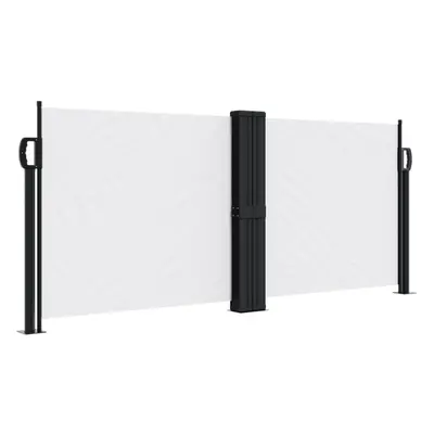 (white, x cm) vidaXL Retractable Side Awning Outdoor Privacy Screen Shade Black 120x1200 cm