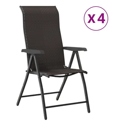 (black, pcs) vidaXL Folding Garden Chairs Foldable Outdoor Chair Lounge Chair Poly Rattan