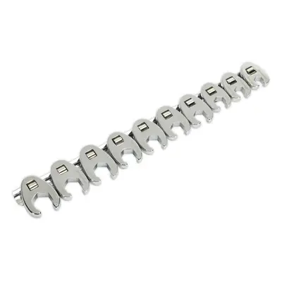 10 PACK Crows Foot Spanner Set - 3/8" Square Drive Metric Ratchet Handle Adapter