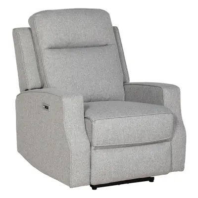 HOMCOM Electric Armchair, Fabric Recliner Chair with USB Port, Grey