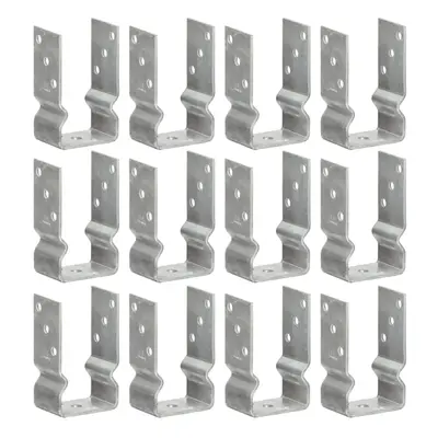 (8 x x cm) vidaXL Fence Anchors Garden Ground Anchor Post Bracket Silver Galvanised Steel