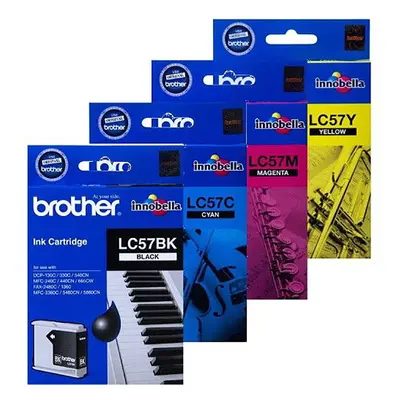 Brother LC57 Toner Ink Cartridge Black Cyan Magenta Yellow Value Pack