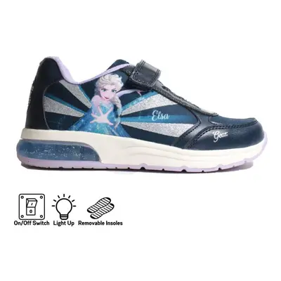 (1 (Children's)) Spaceclub J258VB Navy/Sky Frozen Elsa Childrens Light Up Trainers