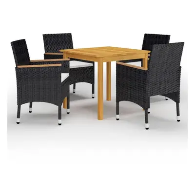 (black, cm table length/ piece) vidaXL Garden Dining Set with Cushions Black|Brown Multi Sizes 3