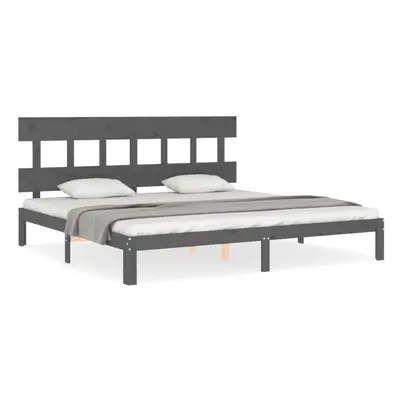 (grey, x cm/with headboard) vidaXL Bed Frame Bedroom Platform Bed Wooden Bedstead Bed Base Solid