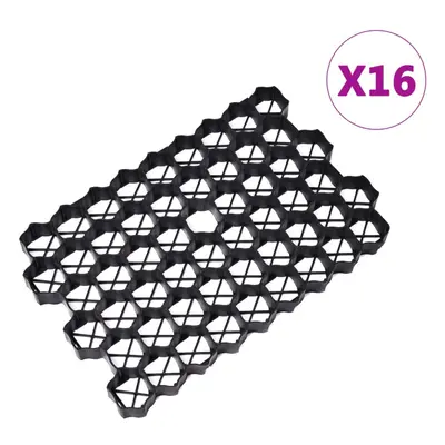 vidaXL Grass Grids Grass Protection Mesh Turf Lawn Netting 16pcs Black Plastic