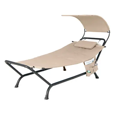 Outdoor Hammock Bed with Canopy Patio Hanging Chaise Lounge Chair