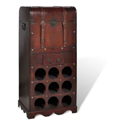 vidaXL Wooden Wine Rack for Bottles with Storage Drink Bar Cabinet Holder