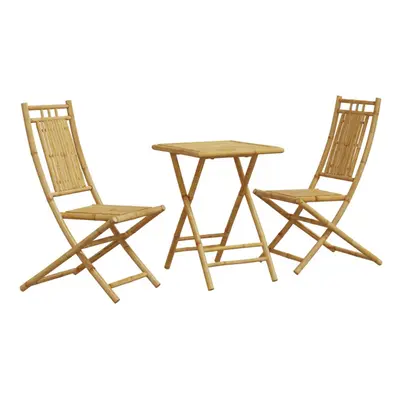 vidaXL Bistro Set Piece Outdoor Bistro Set Garden Table and Chair Bamboo