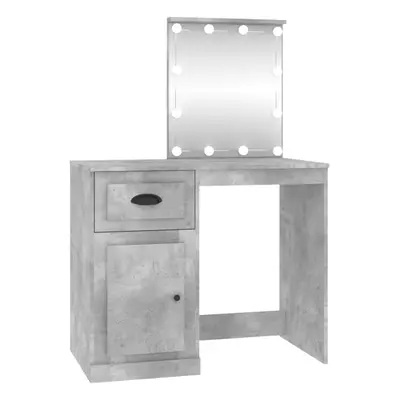 (concrete grey, with led) vidaXL Dressing Table Vanity Desk Cosmetic Table Makeup Desk Engineere