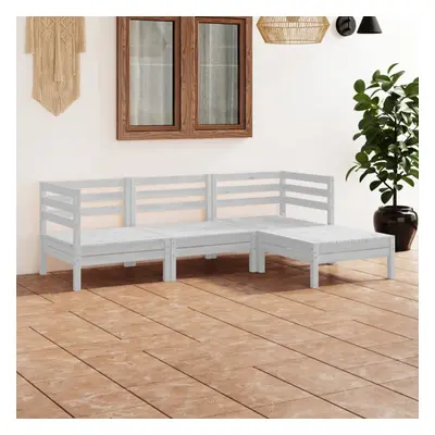 vidaXL Garden Lounge Set Outdoor Sofa Set Couch Piece Solid Pinewood White