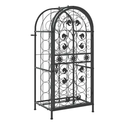 vidaXL Wine Rack for Bottles Wine Shelf Bottle Holder Black Wrought Iron